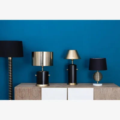 The Range Melora Round Marble Gold Finish Table Lamp Base - Gold