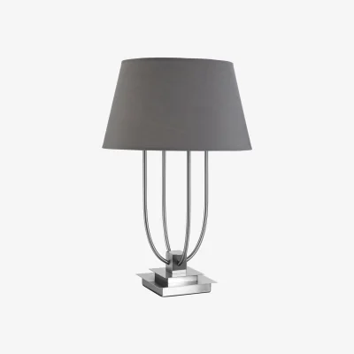 The Range Regents Park Grey Shade Table Lamp - Silver