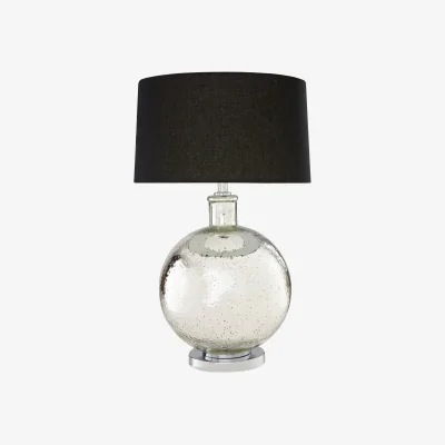 The Range Aysel Glass Table Lamp with EU Plug - Silver