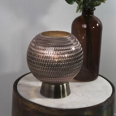 The Range Battery Powered Glass Lamp Amber - Gold