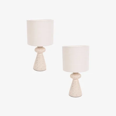 The Range Pair of Cady Table Lamp - Natural / Bulbs Included