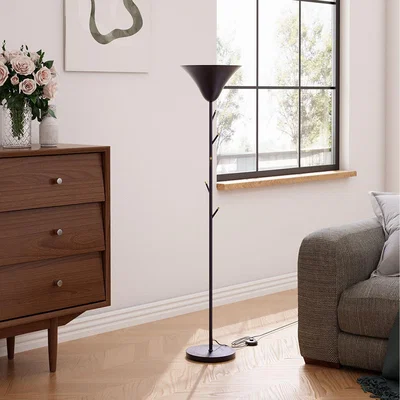 The Range Single Light Floor Lamp with Coat Rack Function - Black