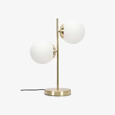 The Range Jas Table Lamp with Frosted Glass Globe Shades - Gold