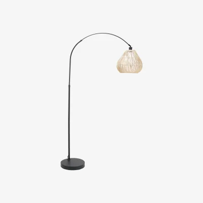 The Range Louis Floor Lamp with Rattan Shade - Natural