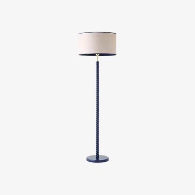 The Range Amara Navy Twist Floor Lamp - Kiara Colour Match Shade - Navy Blue