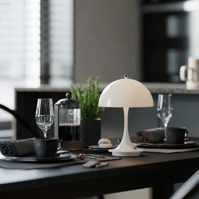 The Range Chic and Compact Mushroom Shaped Dimmable Lamp - White