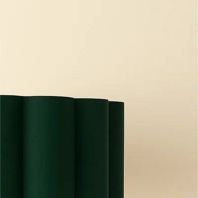 The Range Lena Matt Black Straight Floor Lamp with Large Scalloped Lampshade - Forest Green