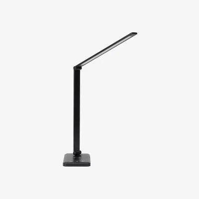 The Range Rechargeable Adjustable LED Table Lamp with Wireless Charger - Black