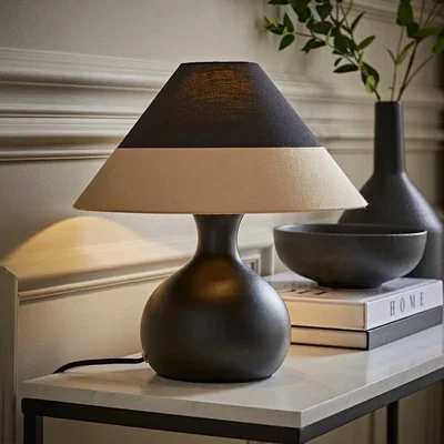 The Range Rupert Table Lamp with Two Tone Shade - Black / No