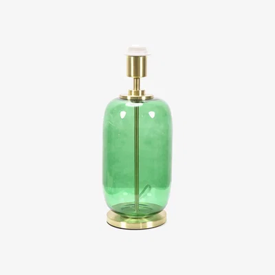 The Range Leigh Glass with Gold Trim Table Lamp Base - Green