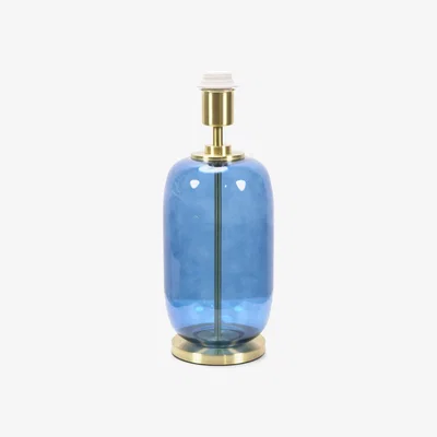 The Range Leigh Glass with Gold Trim Table Lamp Base - Blue