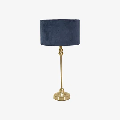 The Range Maggie Gold Table Lamp Velvet Shade - Navy / No