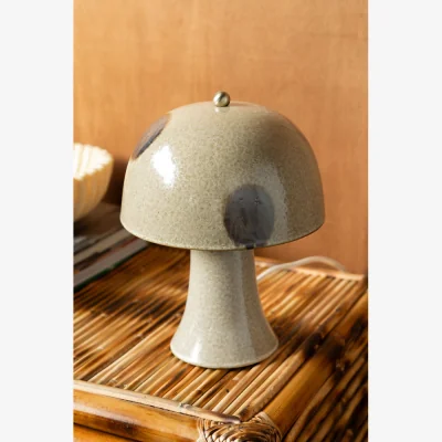 Rockett St George Brown Spot Mushroom Table Lamp