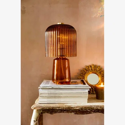 Rockett St George Amber Seventies Glass Table Lamp