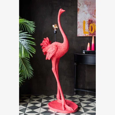 Rockett St George Fabulous Pink Ostrich Floor Lamp