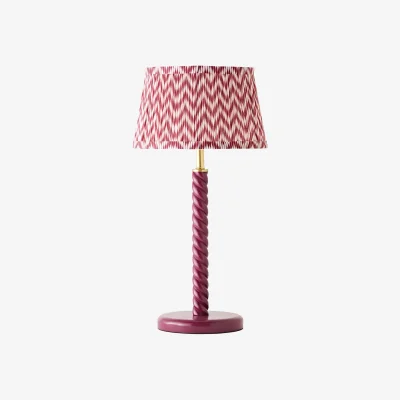 The Range Amara Pink Twist Table Lamp - Chevron Pleat Shade / No - Pink