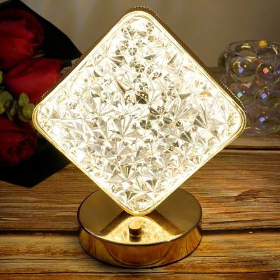 The Range Sqaure Shape LED Desk Lamp Rechargeable 3 Color Change Dimmable - White