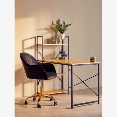 The Range Laxton Light Oak Effect Desk With Shelves