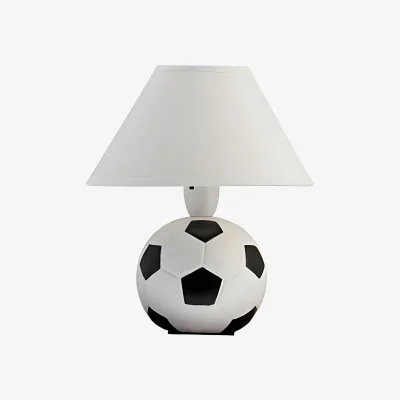 The Range Ceramic Football Table Lamp with Shade - Black and White