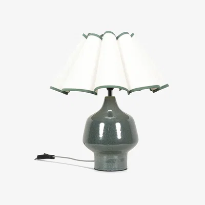The Range Jamie Glazed Ceramic Table Lamp - Green