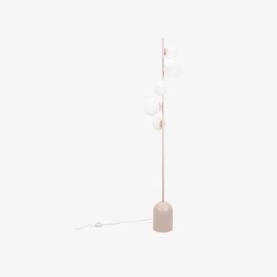 The Range Marlow 3 Way Blush Pink Floor Lamp with Glass Globes - Pink