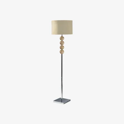 The Range Mistro Cream Suede Effect Shade Floor Lamp. - Cream
