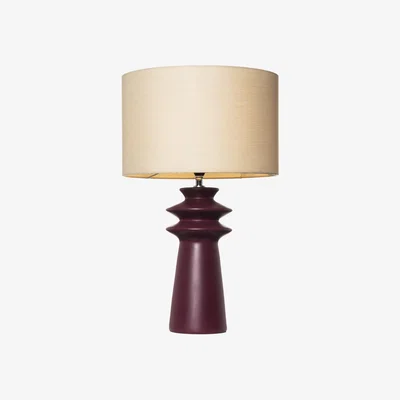The Range Findlay 1 Light Ceramic Light Table Lamp with Cream Shade - Burgundy