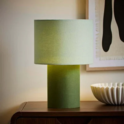 The Range Bobby Colour Clash Duo Fabric Table Lamp - Green / No