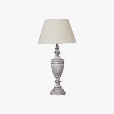 The Range Nola Urn Table Lamp With Elegant Linen Shade - White