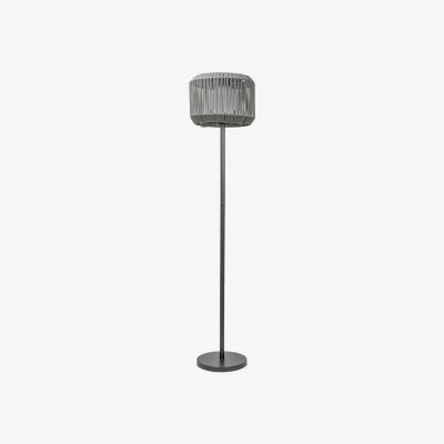 The Range Solar Powered Garden Rattan Outdoor Floor Lamp - Grey