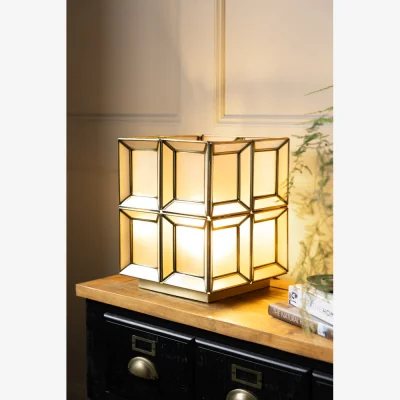 Rockett St George Gold Geometric Glass Table Lamp