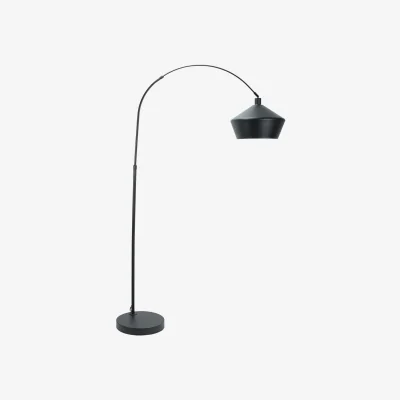 The Range Louis Floor Lamp with Metal Shade - Black