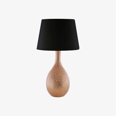 The Range Julius Copper Hammered Ceramic Table Lamp - Gold