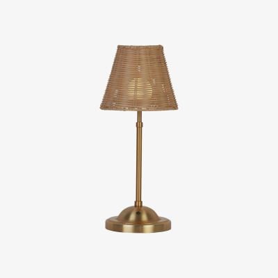 The Range Rechargeable Rattan Gold Table Lamp  - Gold