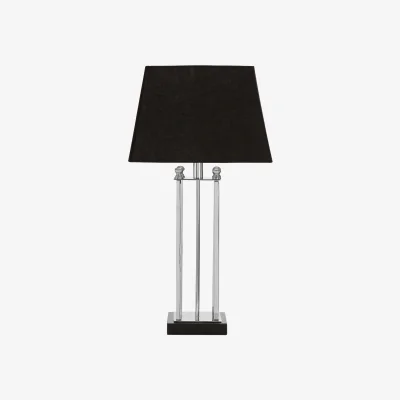The Range Hoffmann Nickel Finish and Black Shade Table Lamp - Black