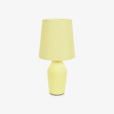 The Range Arlo Ceramic Table Lamp with Tapered Shade - Yellow / Without Bulb