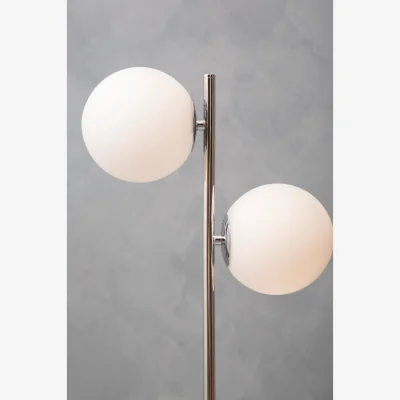The Range Karter White Glass With Chrome Table Lamp - Silver
