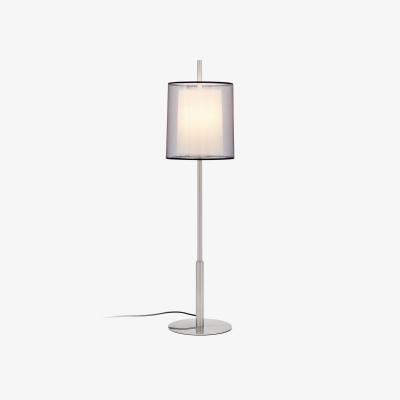The Range Saba 1 Light Tall Table Lamp with Double Shade - White