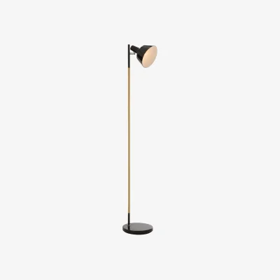 The Range Bryant Black Metal and Wood Floor Lamp - Black