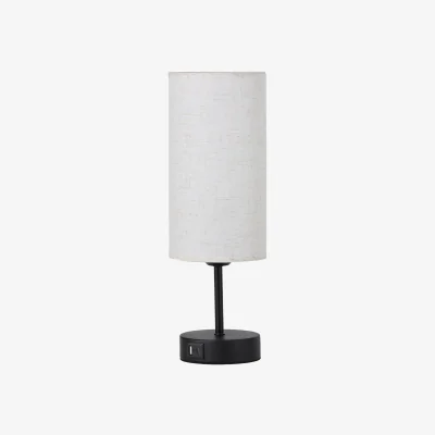 The Range Modern Round Table Lamp with Remote Control - White and Black