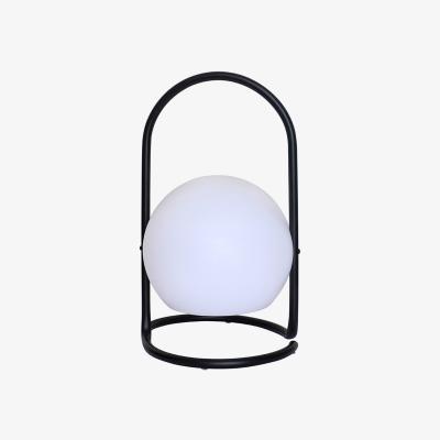 The Range Corte Black Outdoor Table Lamp Dimmable With White Globe Shade - Black
