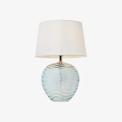 The Range Nina Ripple Glass Table Lamp - Blue