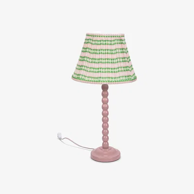 The Range Bobbins Rose Pink Table Lamp with Tapered Fabric Pleasted Lamp Shade - Pink