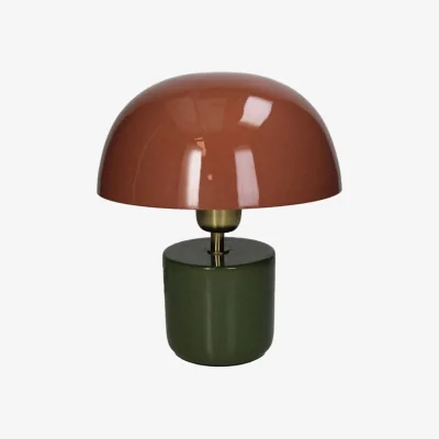 Rockett St George Baked Terracotta & Green Domed Table Lamp