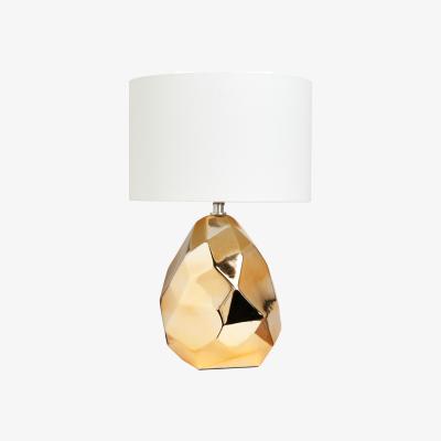 The Range Gold Nugget Table Lamp with Natural Shade - Gold
