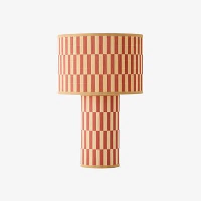 The Range Lori Orange Checkerboard Print Bamboo Table Lamp / Yes - Orange
