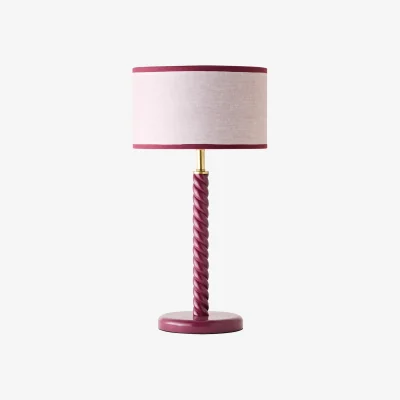 The Range Amara Pink Twist Table Lamp Kiara Colour Match Shade - Pink