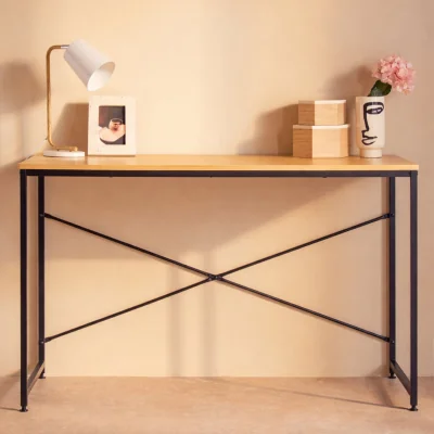 The Range Laxton Light Oak Effect Desk - Black, Yellow