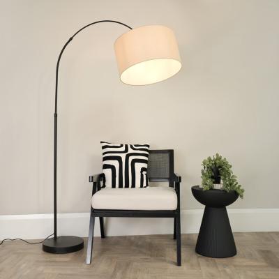 The Range Louis Arched Floor Lamp with a Drum Shade - Natural / Bulb Included