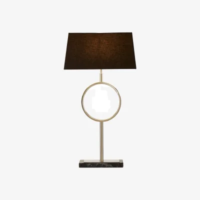 The Range Skye Table Lamp with Stone Base - Black